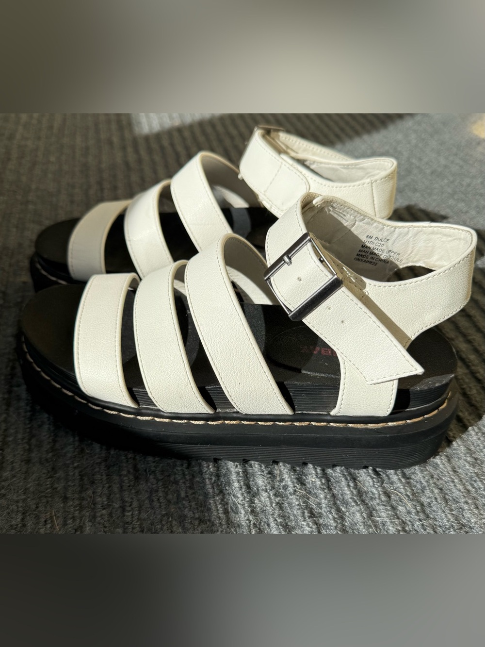 Chunky Platform Sandals Gladiator White Vintage Union Bay Women's Size 6